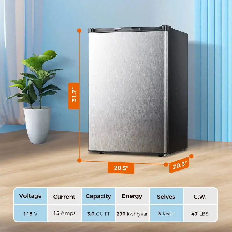 3 Cubic Feet Upright Freezer with Adjustable Temperature Controls | Fridge.com