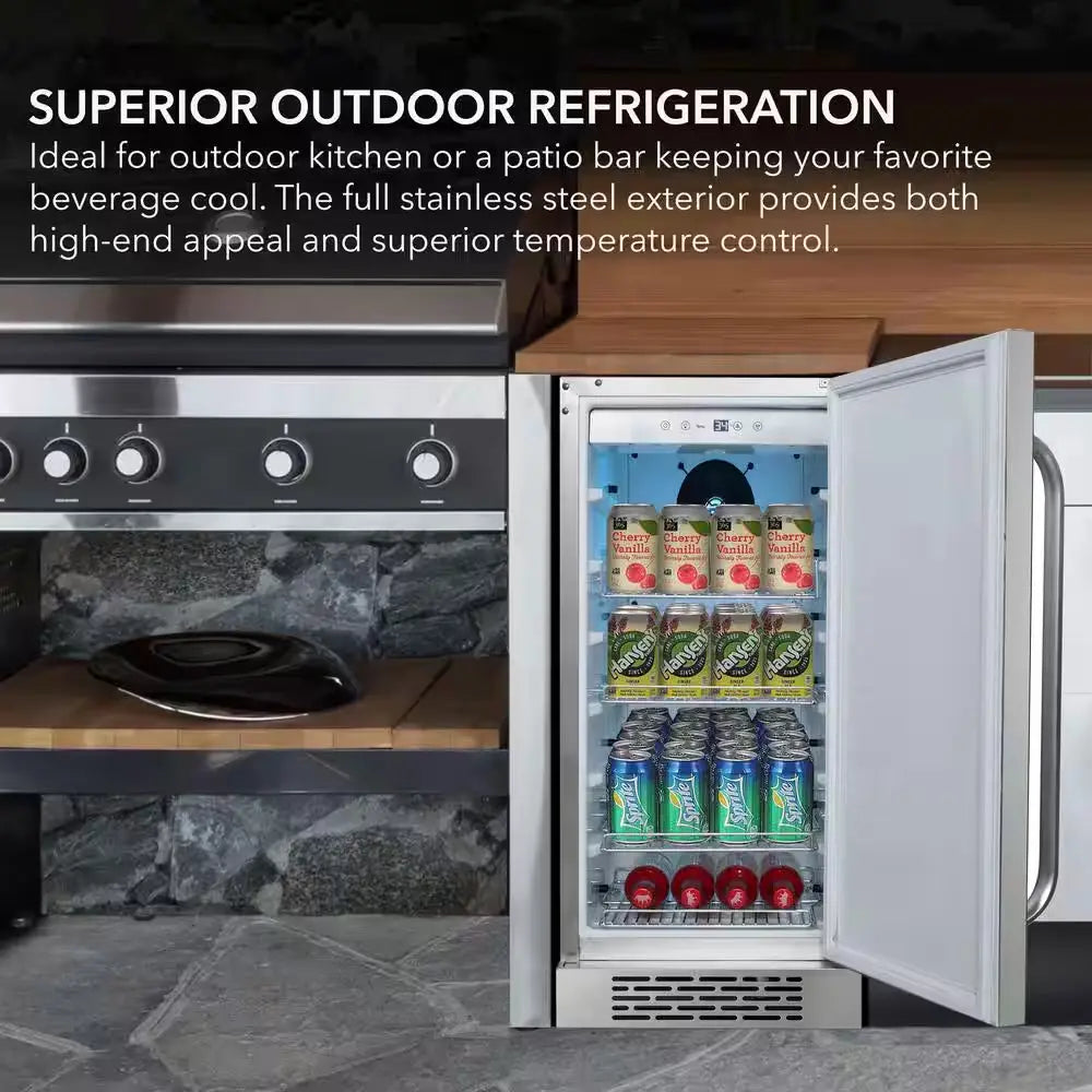 3.0 Cu. Ft. Indoor and Outdoor Refrigerator in Stainless Steel | Fridge.com