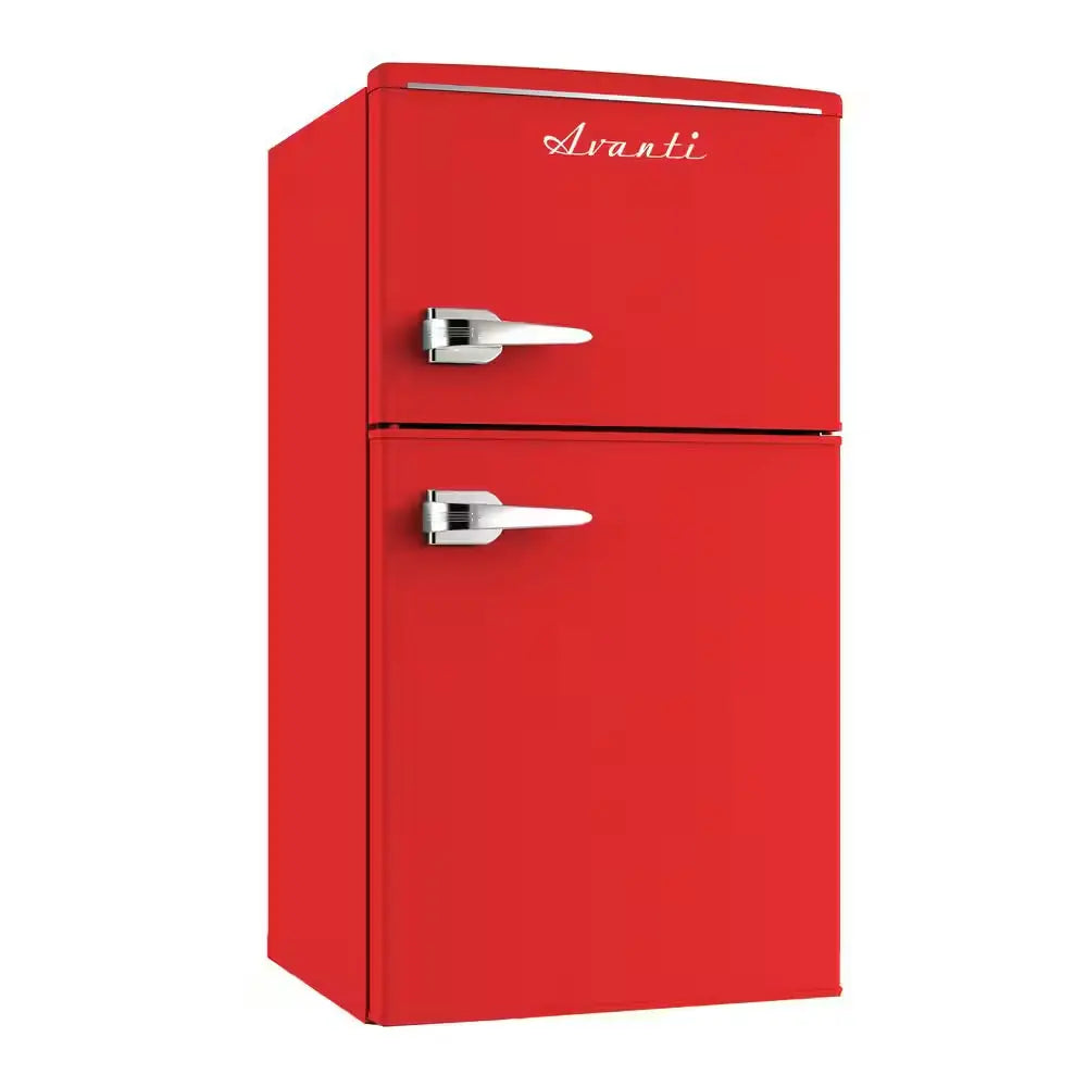 3.0 Cu. Ft. Retro 2 Door Mini Fridge in Red with Freezer | Fridge.com