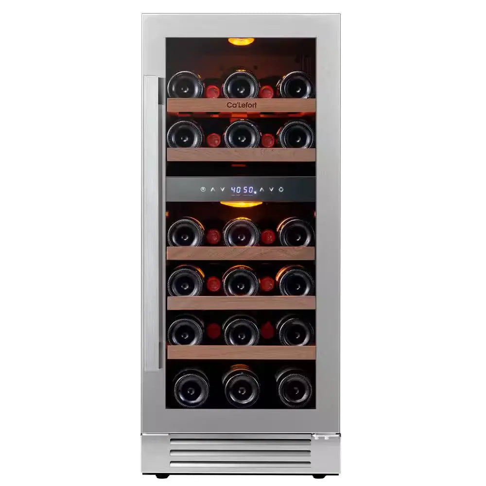 3.0 Cu.Ft 15" Dual Zone 28-Bottles Built-In Wine Cooler Refrigerator Fast Cooling Compressor Fridge 5 Removable Shelves | Fridge.com