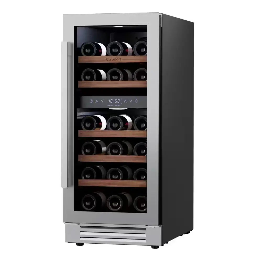 3.0 Cu.Ft 15" Dual Zone 28-Bottles Built-In Wine Cooler Refrigerator Fast Cooling Compressor Fridge 5 Removable Shelves | Fridge.com