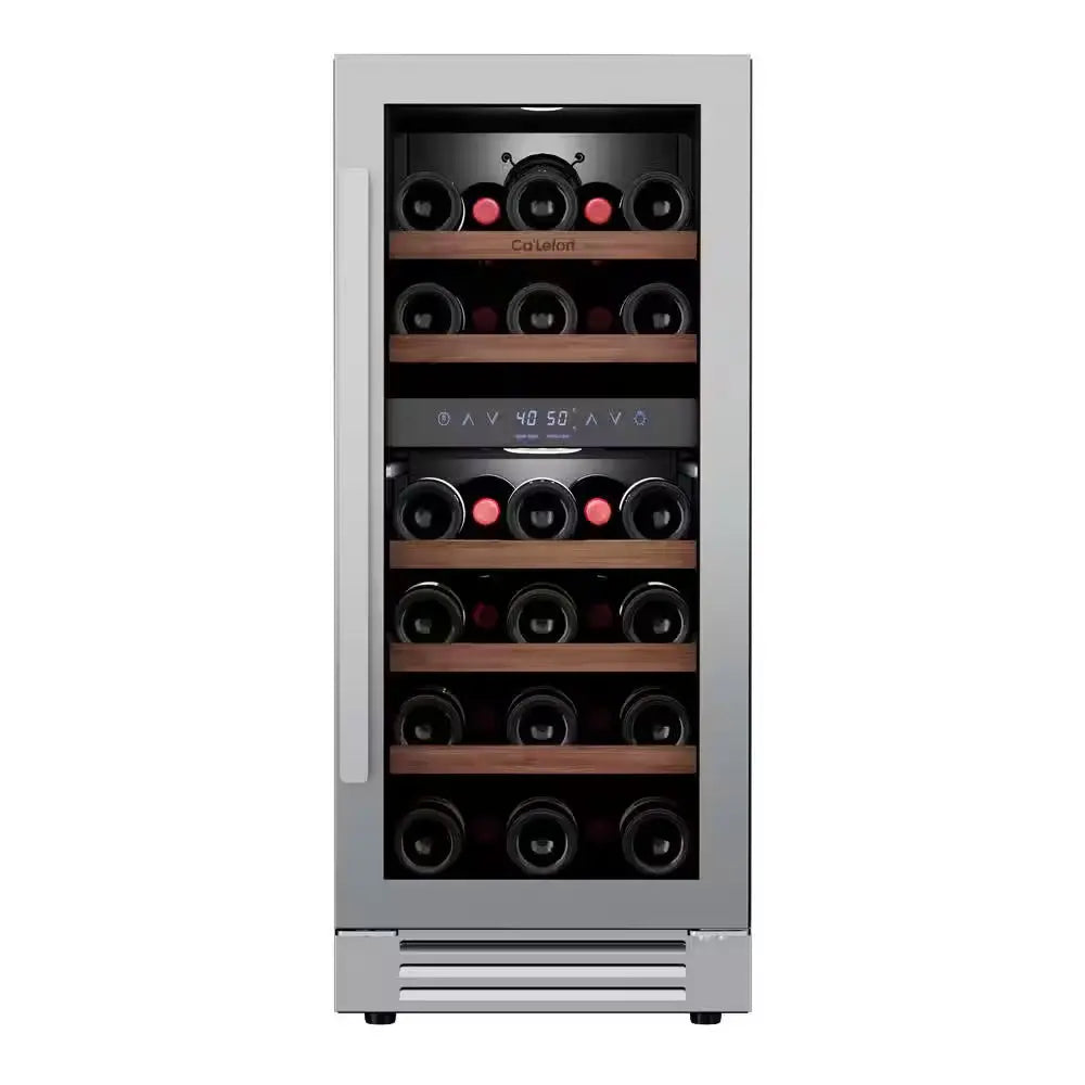 3.0 Cu.Ft 15" Dual Zone 28-Bottles Built-In Wine Cooler Refrigerator Fast Cooling Compressor Fridge 5 Removable Shelves | Fridge.com