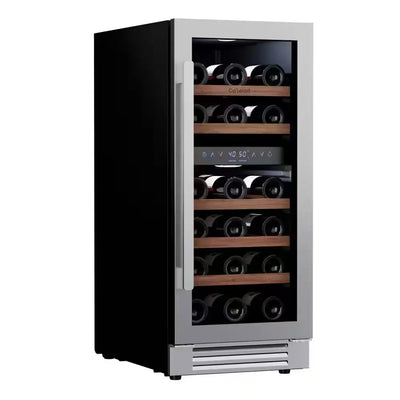 3.0 Cu.Ft 15" Dual Zone 28-Bottles Built-In Wine Cooler Refrigerator Fast Cooling Compressor Fridge 5 Removable Shelves | Fridge.com