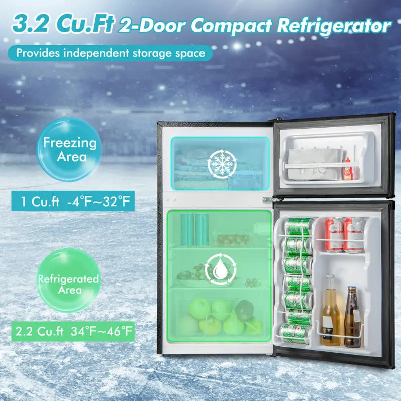 3.2 Cu. Ft Compact Mini Fridge with Adjustable Thermostat | Fridge.com