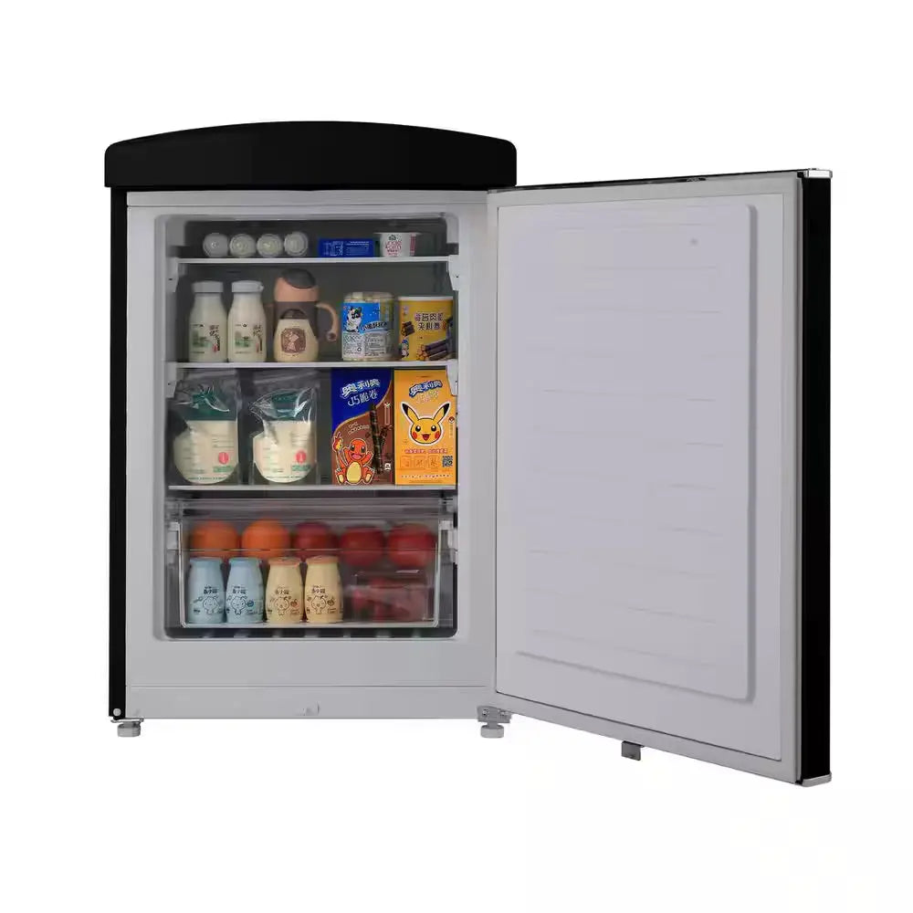 3.2 Cu. Ft. 110V Frost Free Retro Mini Refrigerator Convertible Freezer in Black | Fridge.com