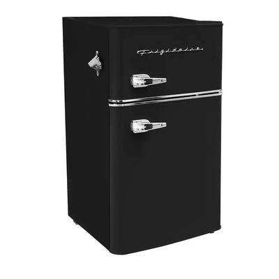 3.2 Cu. Ft. 2 Door Retro Mini Fridge in Black | Fridge.com