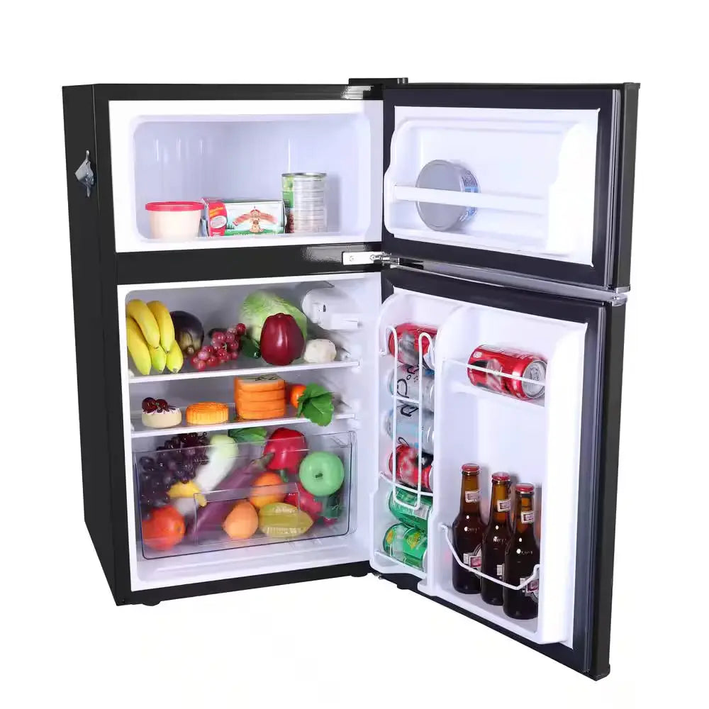 3.2 Cu. Ft. 2 Door Retro Mini Fridge in Black | Fridge.com