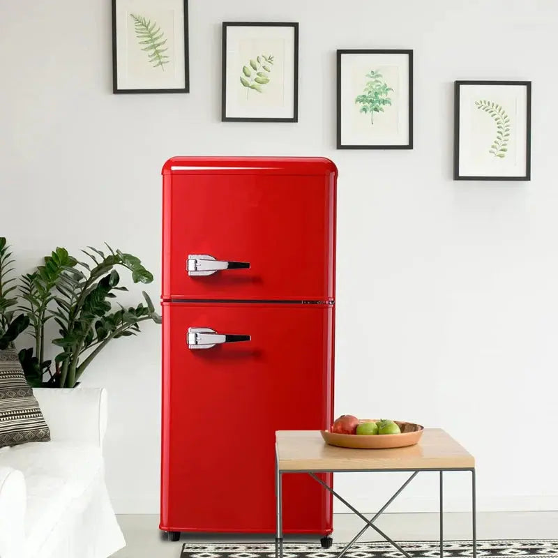 3.5 Cu. Ft. Retro Freestanding Mini Fridge with Freezer, 2-Door Compact Refrigerator with Top Freezer | Fridge.com