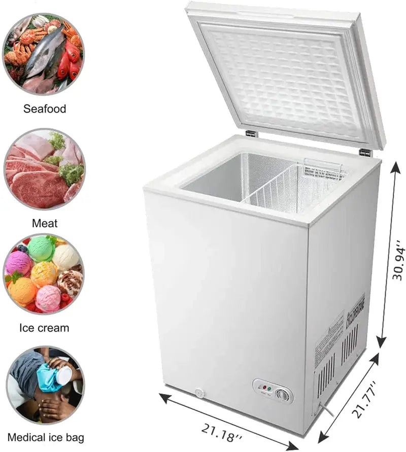 3.5 Cubic Feet Chest Freezer with Adjustable Temperature Controls | Fridge.com