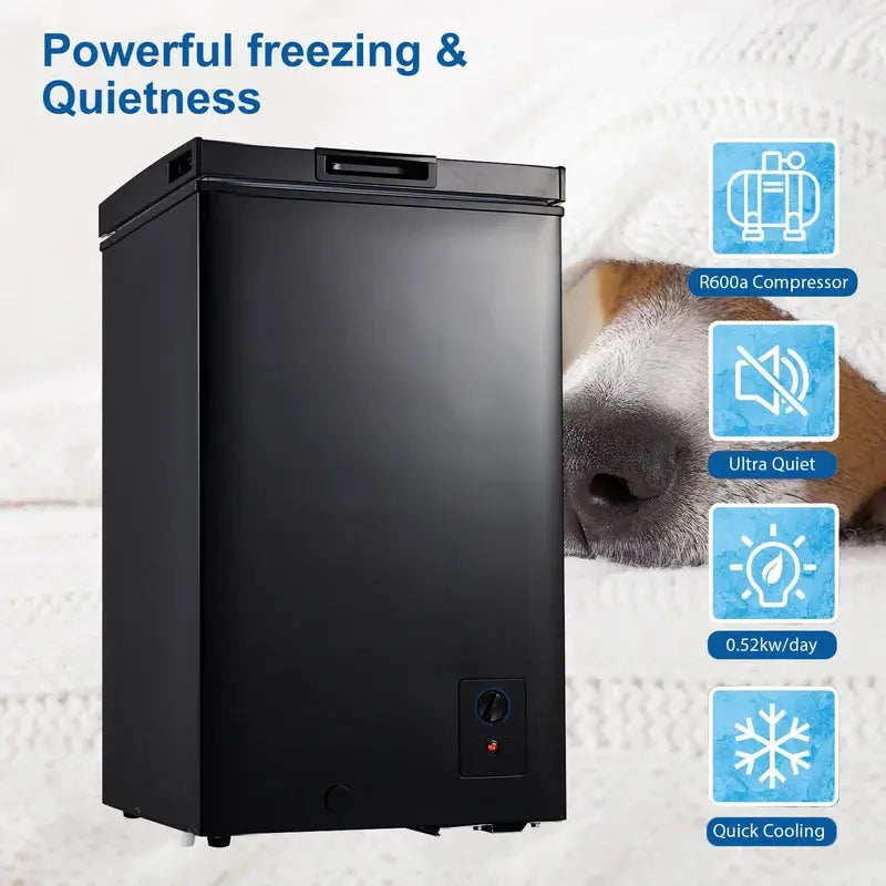 3.5 Cubic Feet Garage Ready Chest Freezer with Adjustable Temperature Controls | Fridge.com