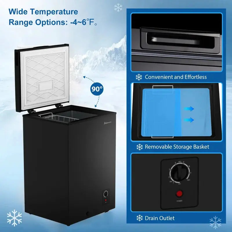 3.5 Cubic Feet Garage Ready Chest Freezer with Adjustable Temperature Controls | Fridge.com