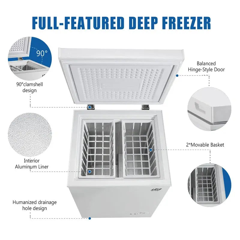 3.5 Cubic Feet Garage Ready Chest Freezer with Adjustable Temperature Controls | Fridge.com