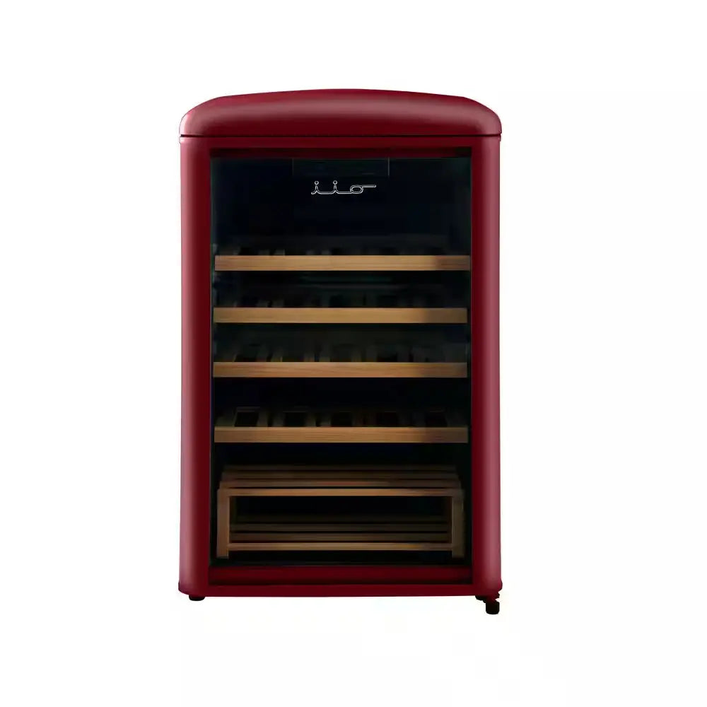 30 Bottle Free Standing Retro Wine Cooler in Wine Red | Fridge.com