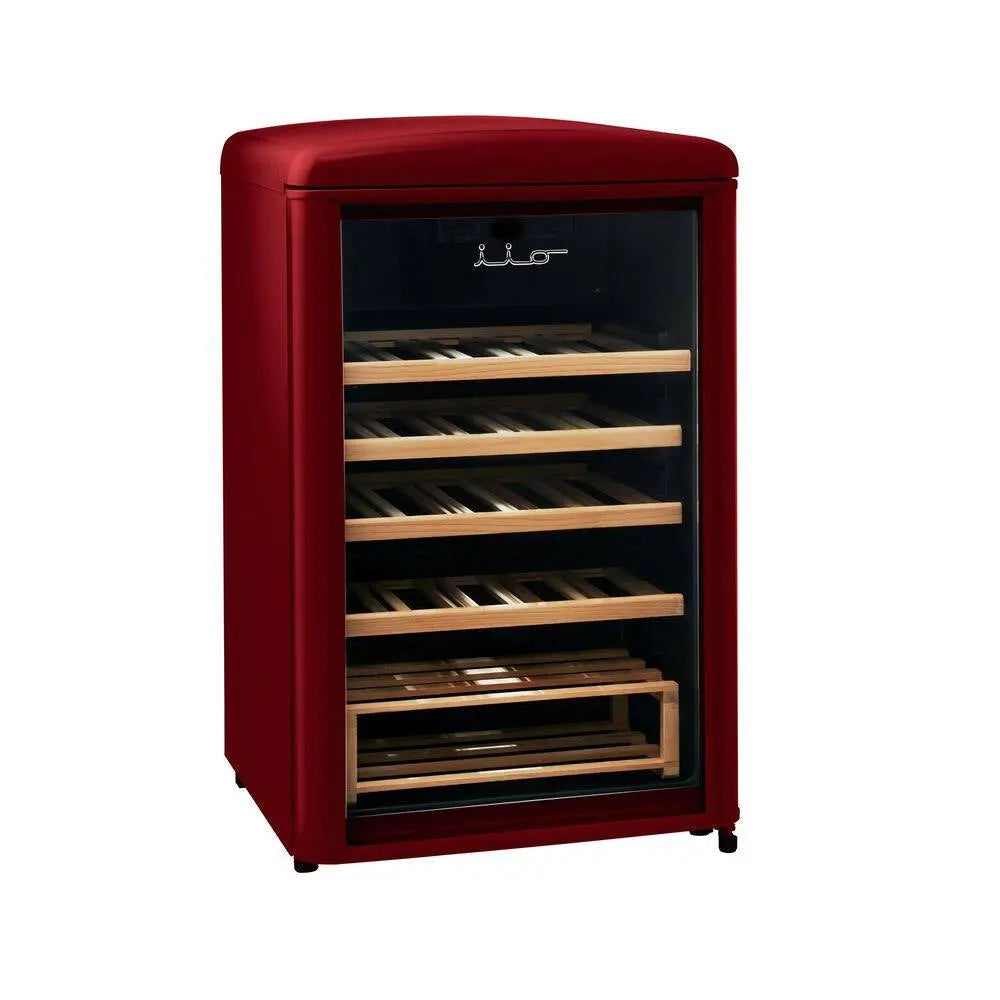 30 Bottle Free Standing Retro Wine Cooler in Wine Red | Fridge.com