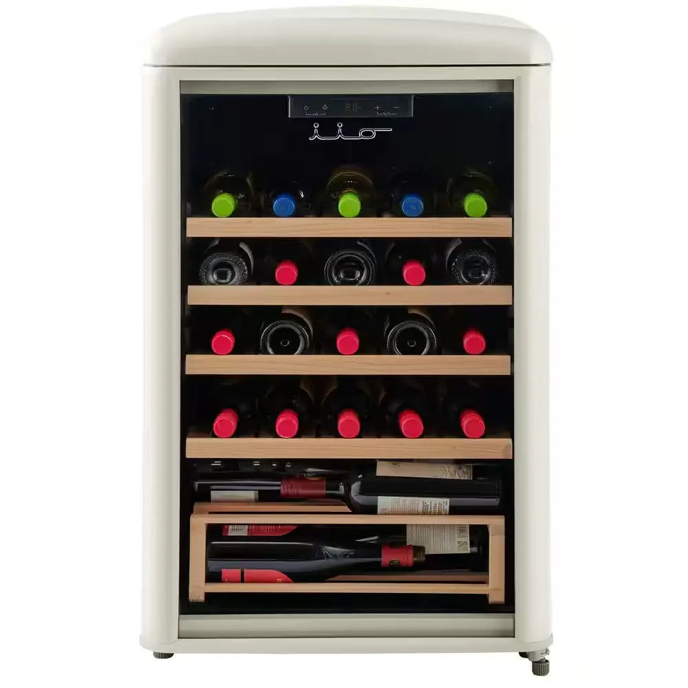 30 Bottle Free Standing Retro Wine Cooler in Wine Red | Fridge.com