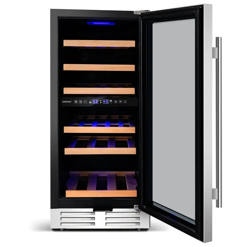 30-Bottle Freestanding Wine Cooler with Temp Memory and Dual Zones | Fridge.com