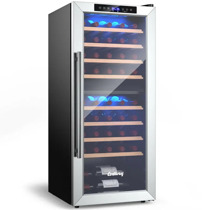 30-Bottle Freestanding Wine Cooler with Temp Memory and Dual Zones | Fridge.com