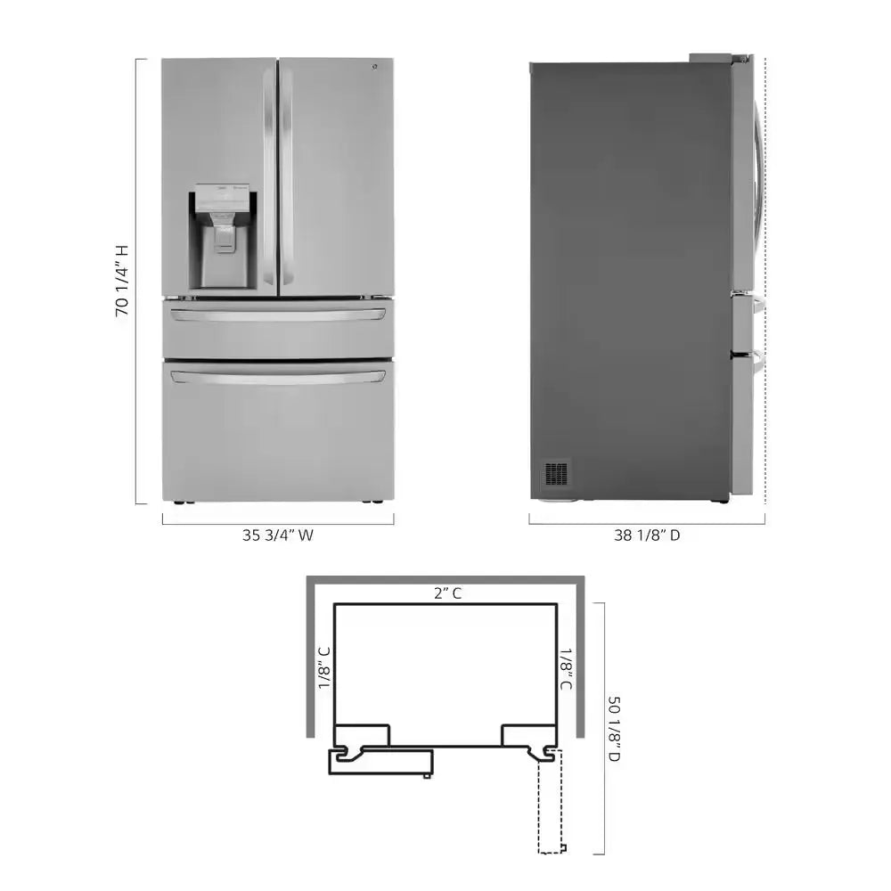 30 Cu. Ft. 4-Door French Door Refrigerator Full Convert Drawer, Smart Cooling and Craft Ice, Print Proof Stainless Steel | Fridge.com