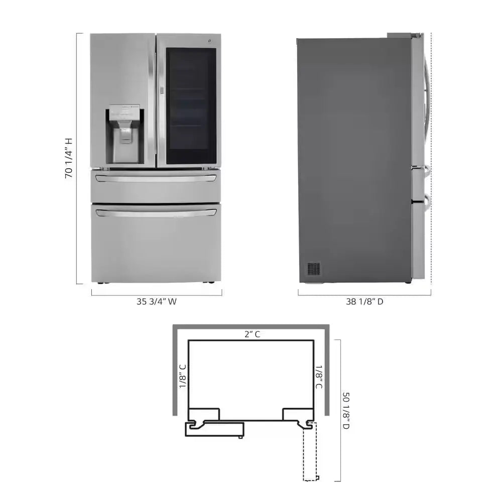 30 Cu. Ft. French Door Refrigerator, Instaview, Full-Convert Drawer, Craft Ice in Printproof Stainless Steel | Fridge.com