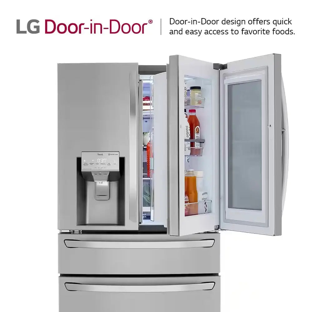 30 Cu. Ft. French Door Refrigerator, Instaview, Full-Convert Drawer, Craft Ice in Printproof Stainless Steel | Fridge.com