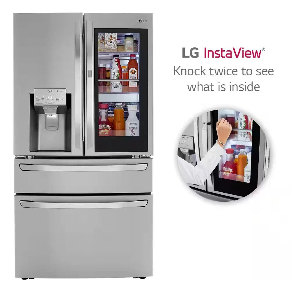 30 Cu. Ft. French Door Refrigerator, Instaview, Full-Convert Drawer, Craft Ice in Printproof Stainless Steel | Fridge.com