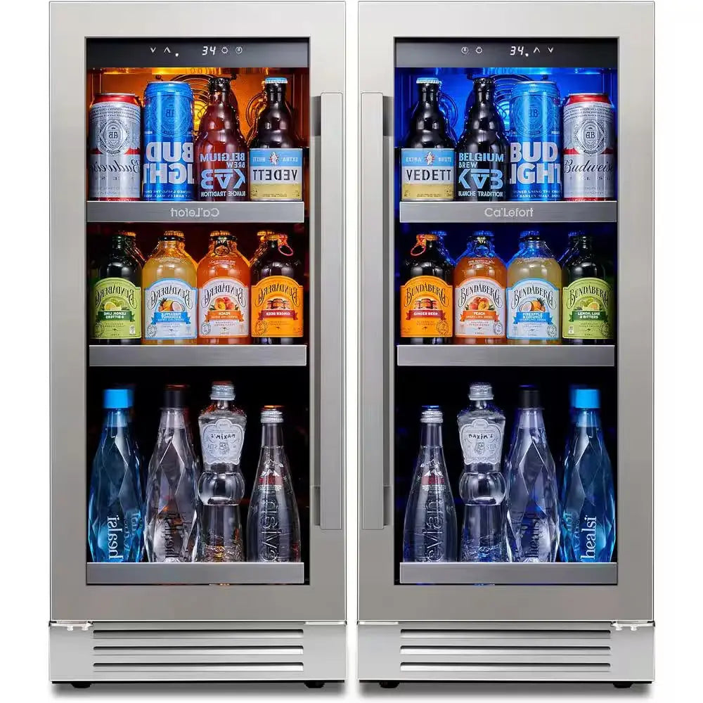 30 In. Dual Zone 200-Cans Beverage Cooler Side-By-Side Refrigerators Built-In or Freestanding Fridge Frost Free in Black | Fridge.com