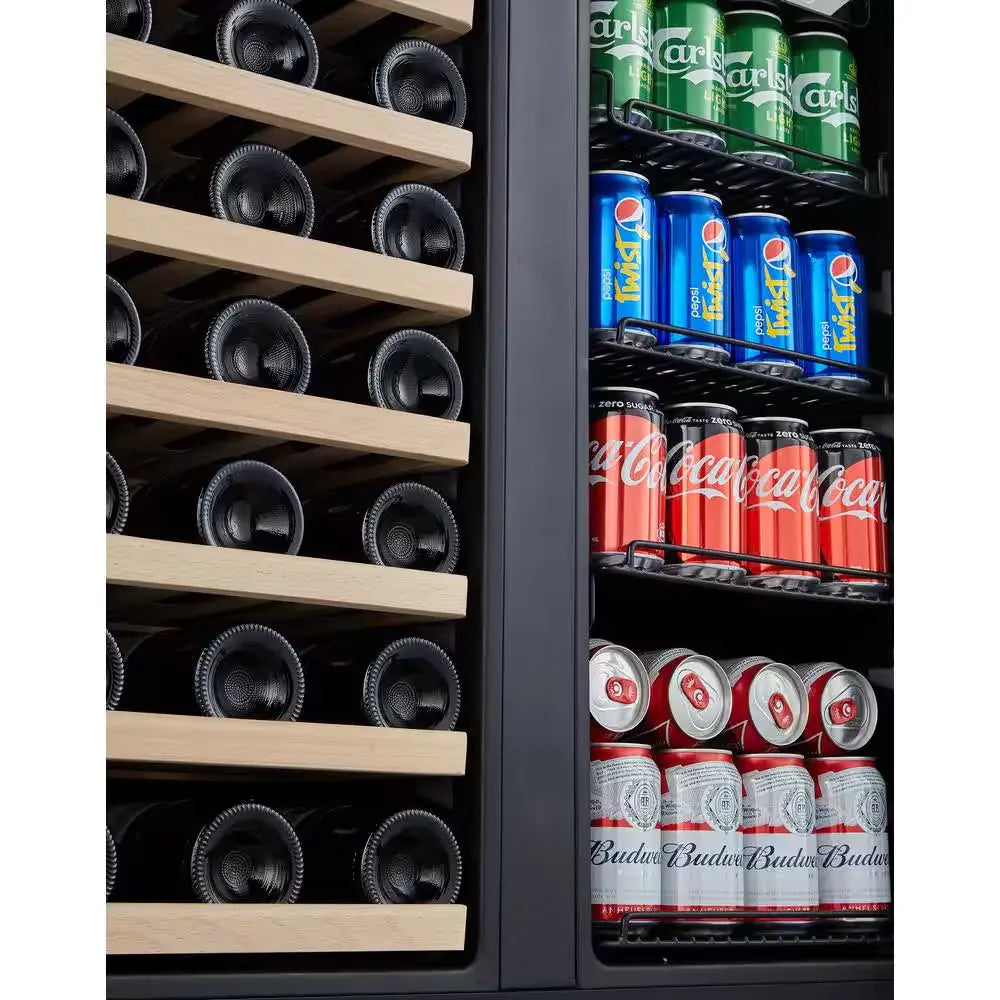 30 In. Dual Zone 6.3 Cu. Ft. Capacity 33-Bottle Wine Cooler and 96-Can Beverage Cooler Refrigerator in Stainless Steel | Fridge.com