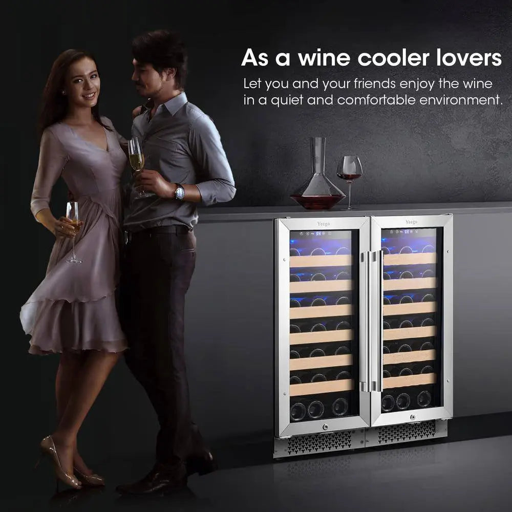 30 In. Dual Zone Cellar Cooling Unit 66-Bottles Built- in Wine Cooler Side-By-Side Refrigerators Mini Fridge in Black | Fridge.com