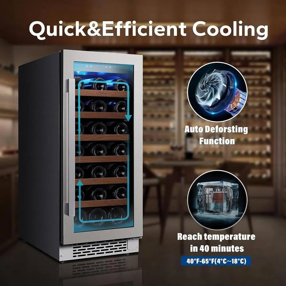 30 In. Dual Zone Cellar Cooling Unit 66-Bottles Wine Cooler Built- in Side-By-Side Refrigerators Frost-Free in Black | Fridge.com