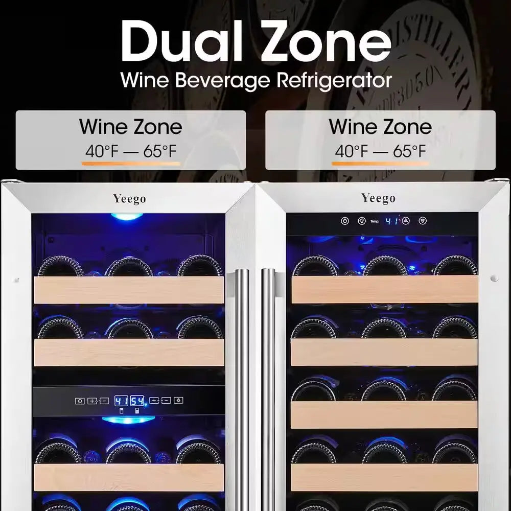 30 In. Triple Zone Cellar Cooling Unit 61-Bottles Wine Cooler Side-By-Side Refrigerators Safety Lock Frost Free in Black | Fridge.com