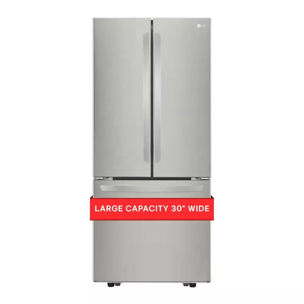 30 In. W 22 Cu. Ft. French Door Refrigerator with Ice Maker in Black Stainless Steel | Fridge.com