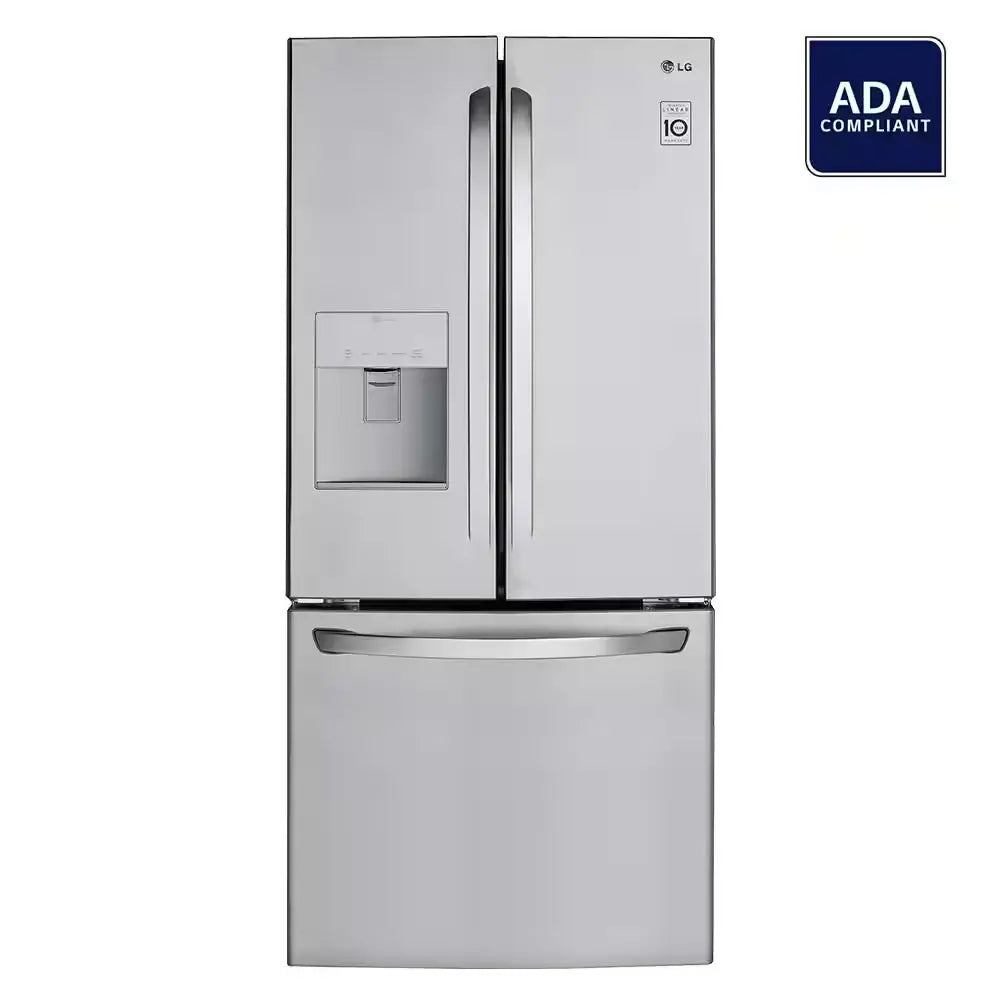 30 In. W 22 Cu. Ft. French Door Refrigerator with Water Dispenser in Stainless Steel | Fridge.com