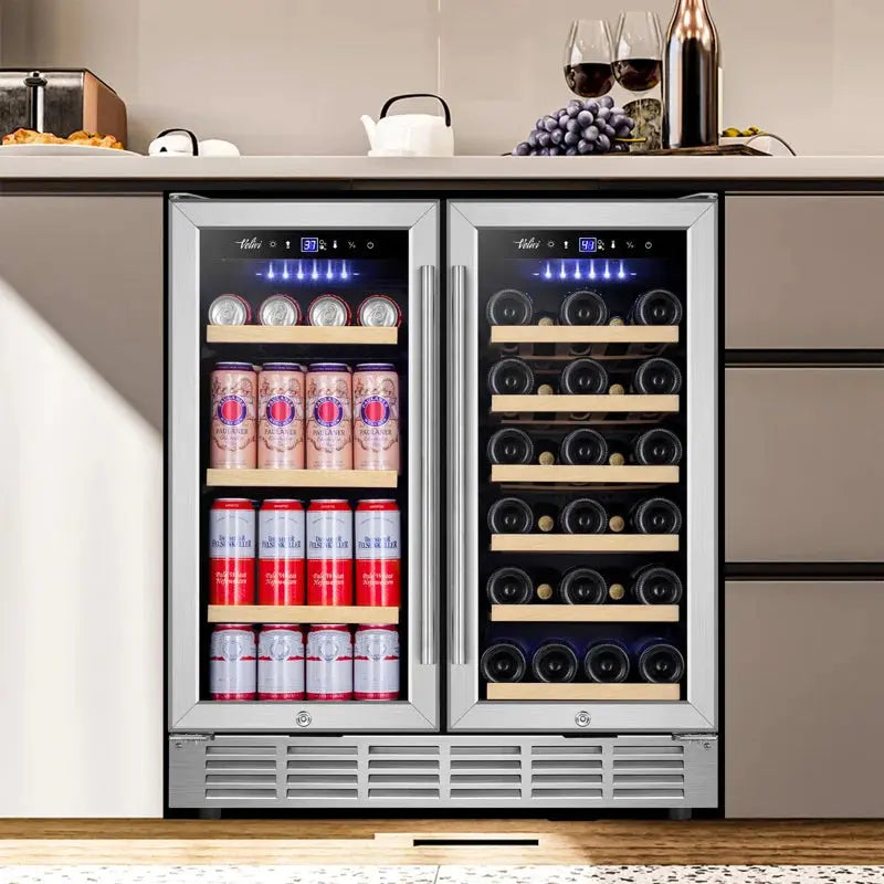 30 Inch 29 Bottle and 110 Can Dual Zone Built-In & Freestanding Wine & Beverage Refrigerator | Fridge.com