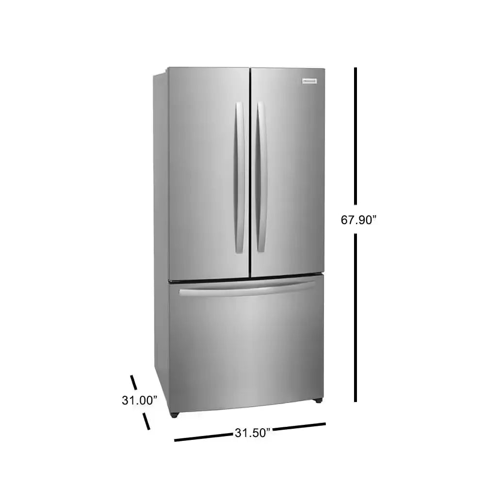 31.5 In. 17.6 Cu. Ft. Counter Depth French Door Refrigerator, Brushed Steel | Fridge.com