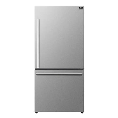 31" Milano Espresso Bottom Freezer Right Swing Door Refrigerator in Stainless Steel, 17.2 Cu. Ft. | Fridge.com