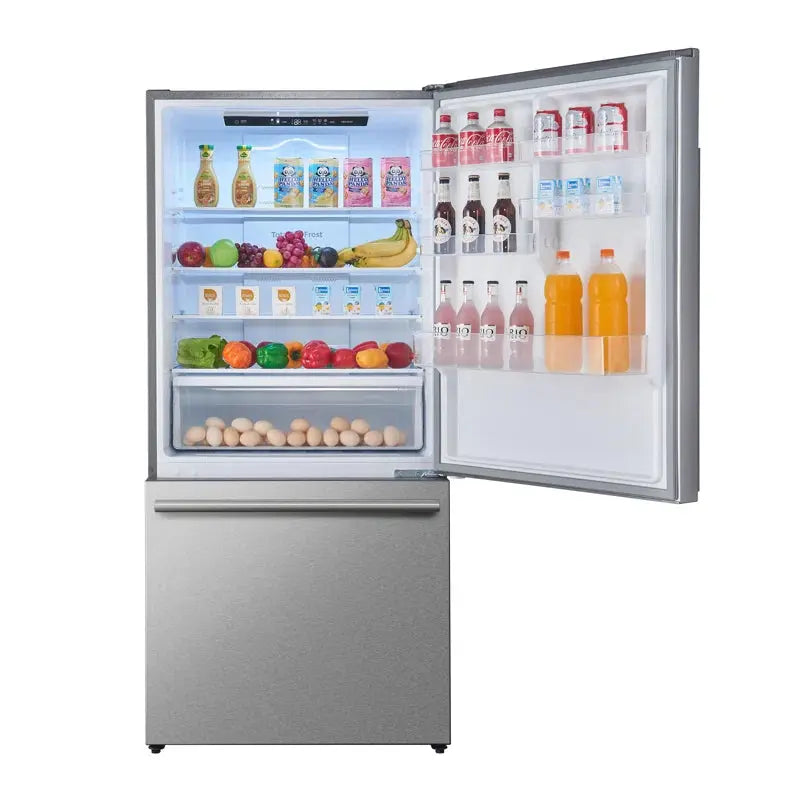 31" Milano Espresso Bottom Freezer Right Swing Door Refrigerator in Stainless Steel, 17.2 Cu. Ft. | Fridge.com