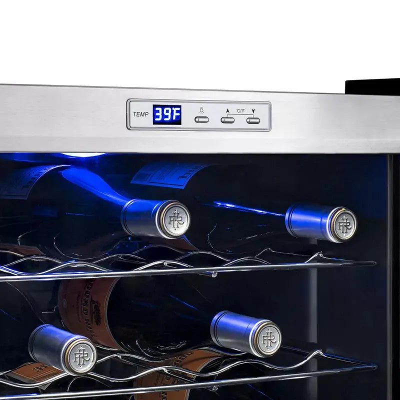 33 Bottle Compressor Wine Cooler, Stainless Steel | Fridge.com