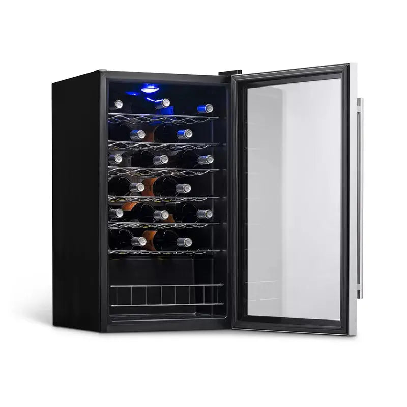 33 Bottle Compressor Wine Cooler, Stainless Steel | Fridge.com