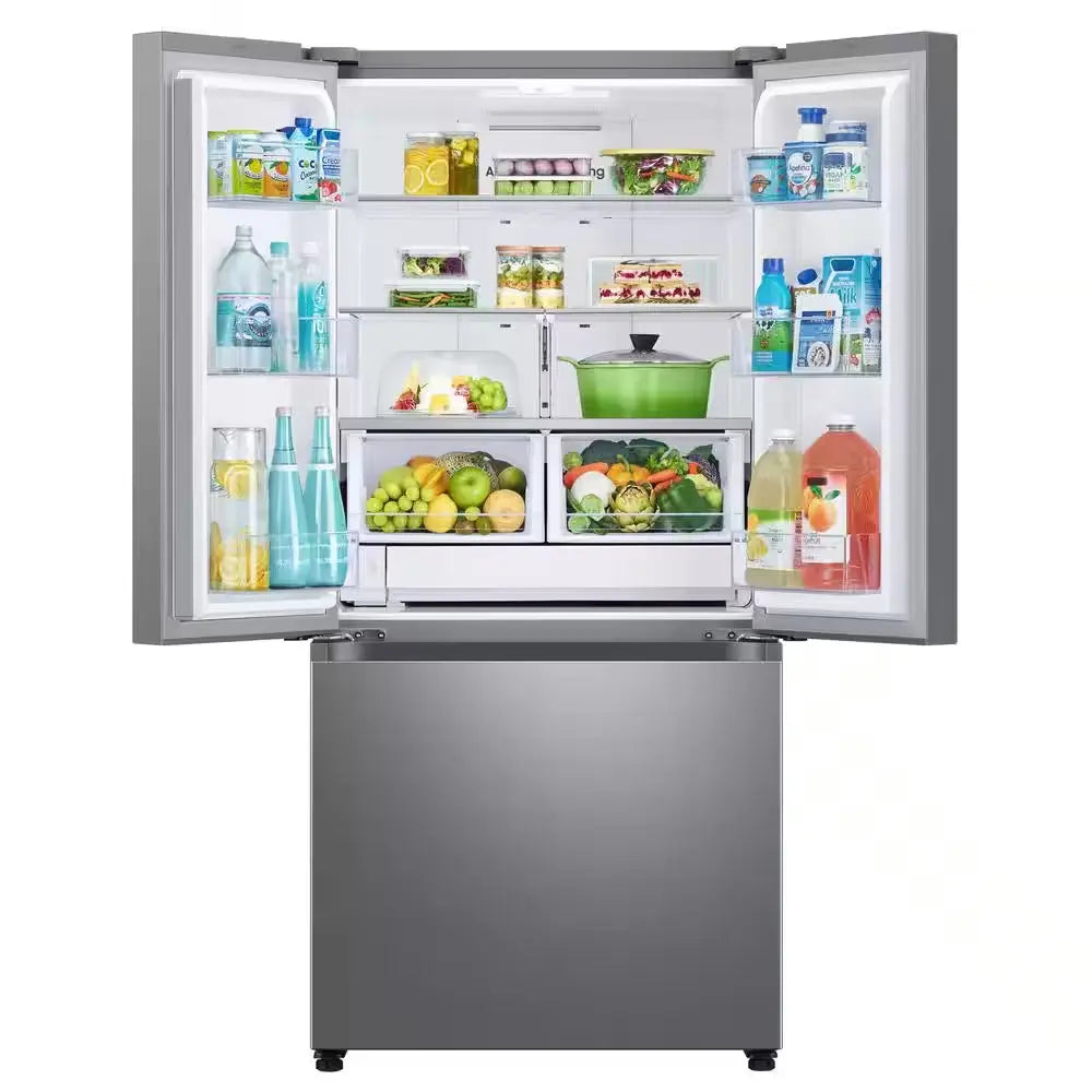 33 In. W 24.5 Cu. Ft. 3-Door French Door Smart Refrigerator in Stainless Steel with Dual Icemaker | Fridge.com