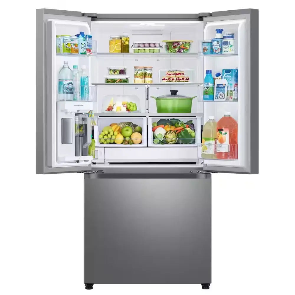 33 In. W 25 Cu. Ft. 3-Door French Door Smart Refrigerator in Stainless Steel with Beverage Center and Dual Ice | Fridge.com