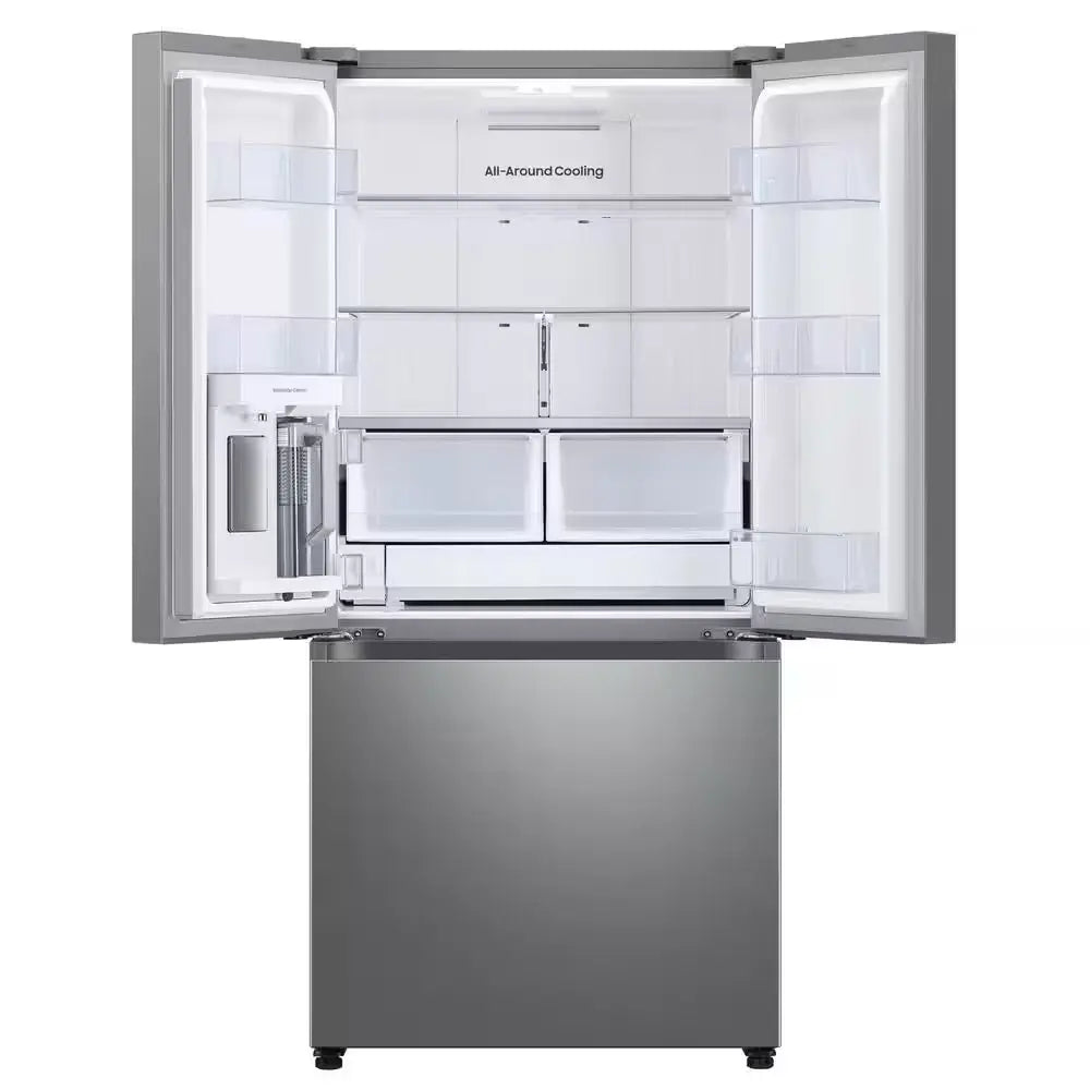 33 In. W 25 Cu. Ft. 3-Door French Door Smart Refrigerator in Stainless Steel with Beverage Center and Dual Ice | Fridge.com