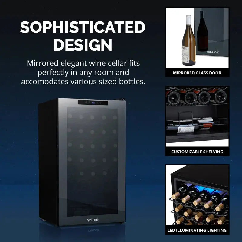 34 Bottle and 24 Can Single Zone Freestanding Wine Refrigerator | Fridge.com