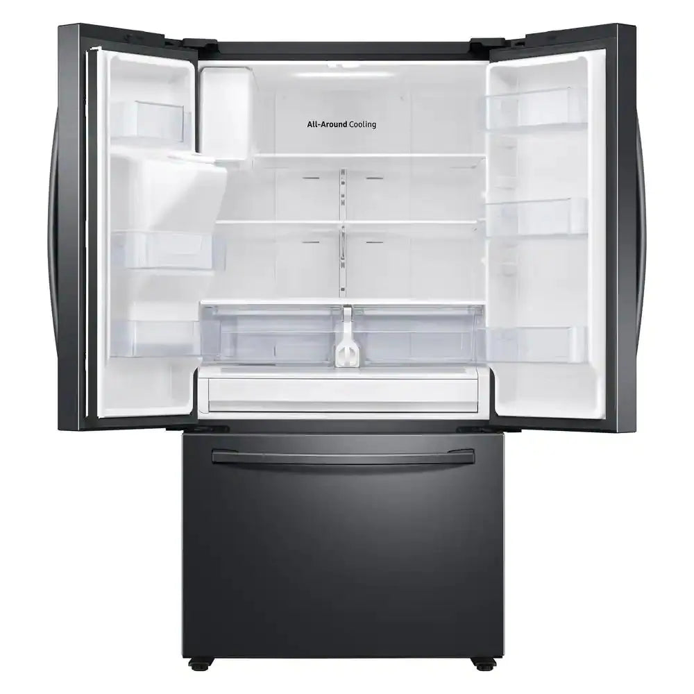 35.75 In. W 27 Cu. Ft. 3-Door French Door Refrigerator in Fingerprint Resistant Black Stainless Steel, Standard Depth | Fridge.com