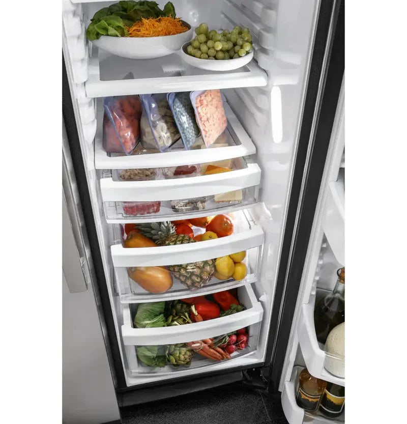 35.75" Counter Depth Side by Side 21.9 Cu. Ft. Refrigerator with Fingerprint Resistant Finish | Fridge.com