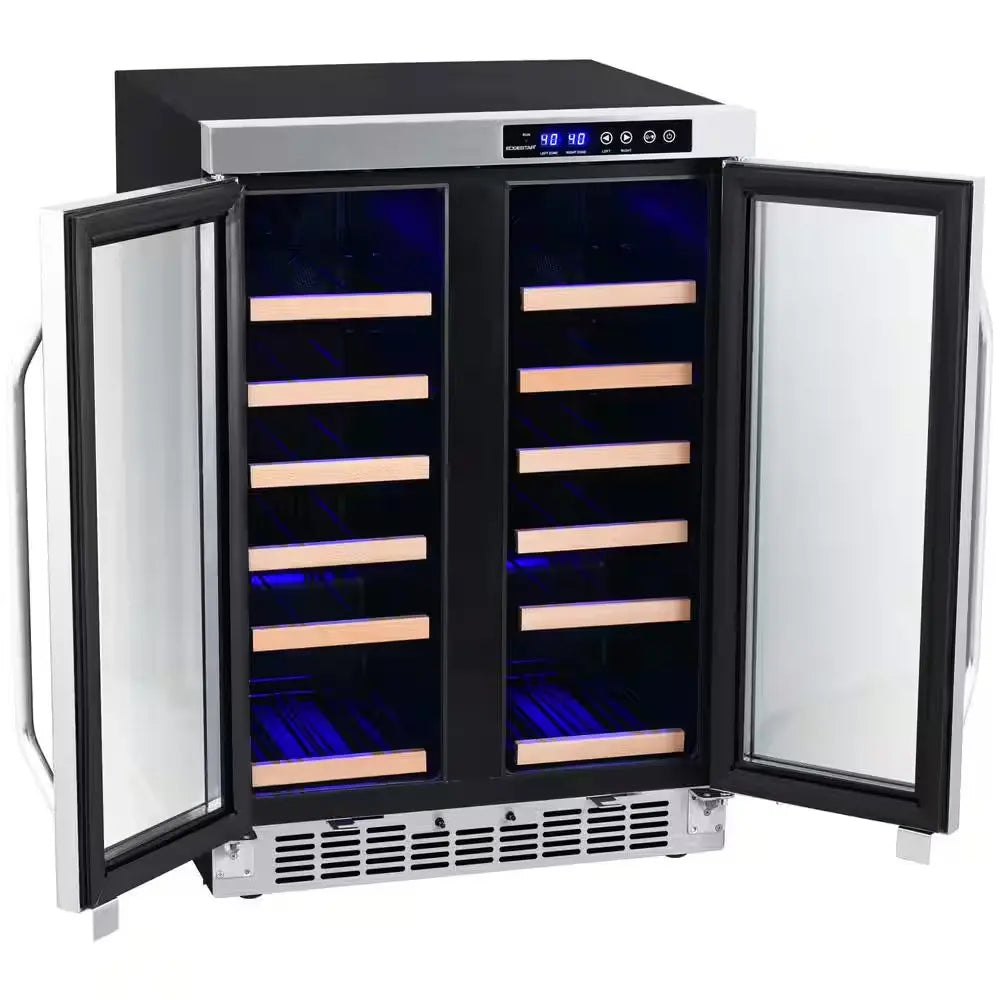 36 Bottle 24 In. Built-In French Door Dual Zone Wine Cooler | Fridge.com