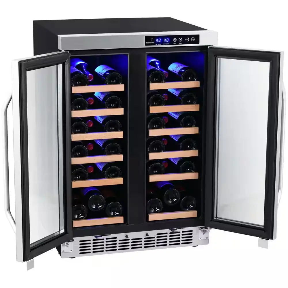 36 Bottle 24 In. Built-In French Door Dual Zone Wine Cooler | Fridge.com