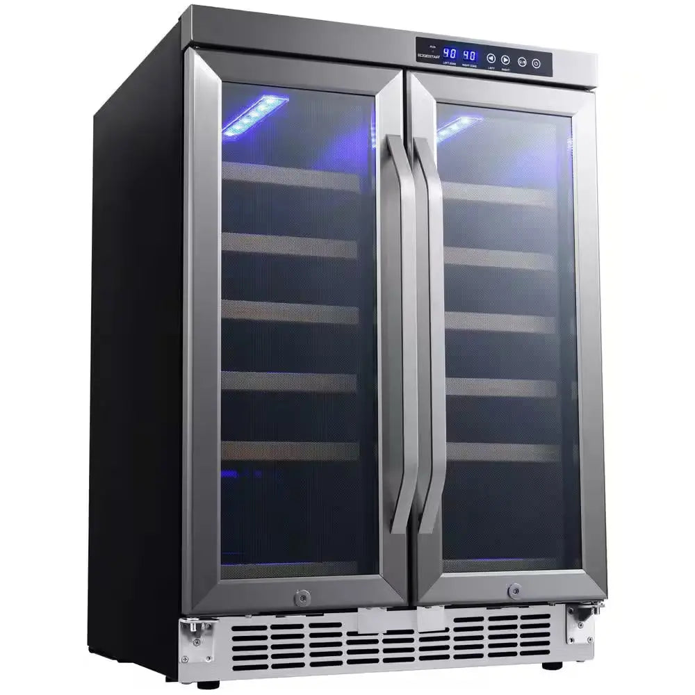 36 Bottle 24 In. Built-In French Door Dual Zone Wine Cooler | Fridge.com