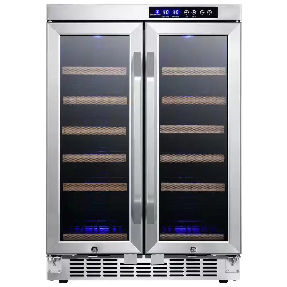 36 Bottle 24 In. Built-In French Door Dual Zone Wine Cooler | Fridge.com