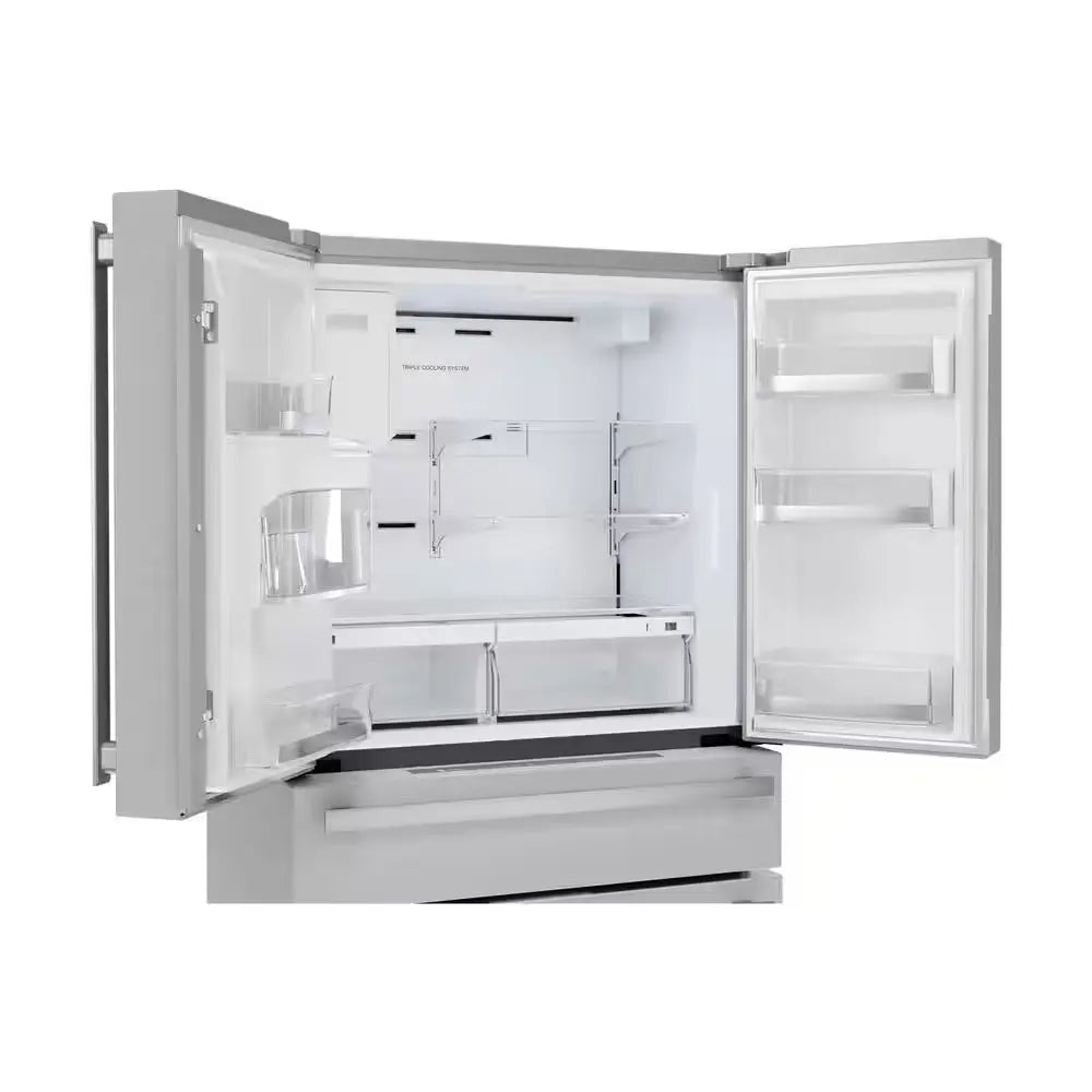 36-In 21.6 Cu Ft Counter-Depth French Door Refrigerator in Stainless Steel with Door Ice and Water Dispenser | Fridge.com