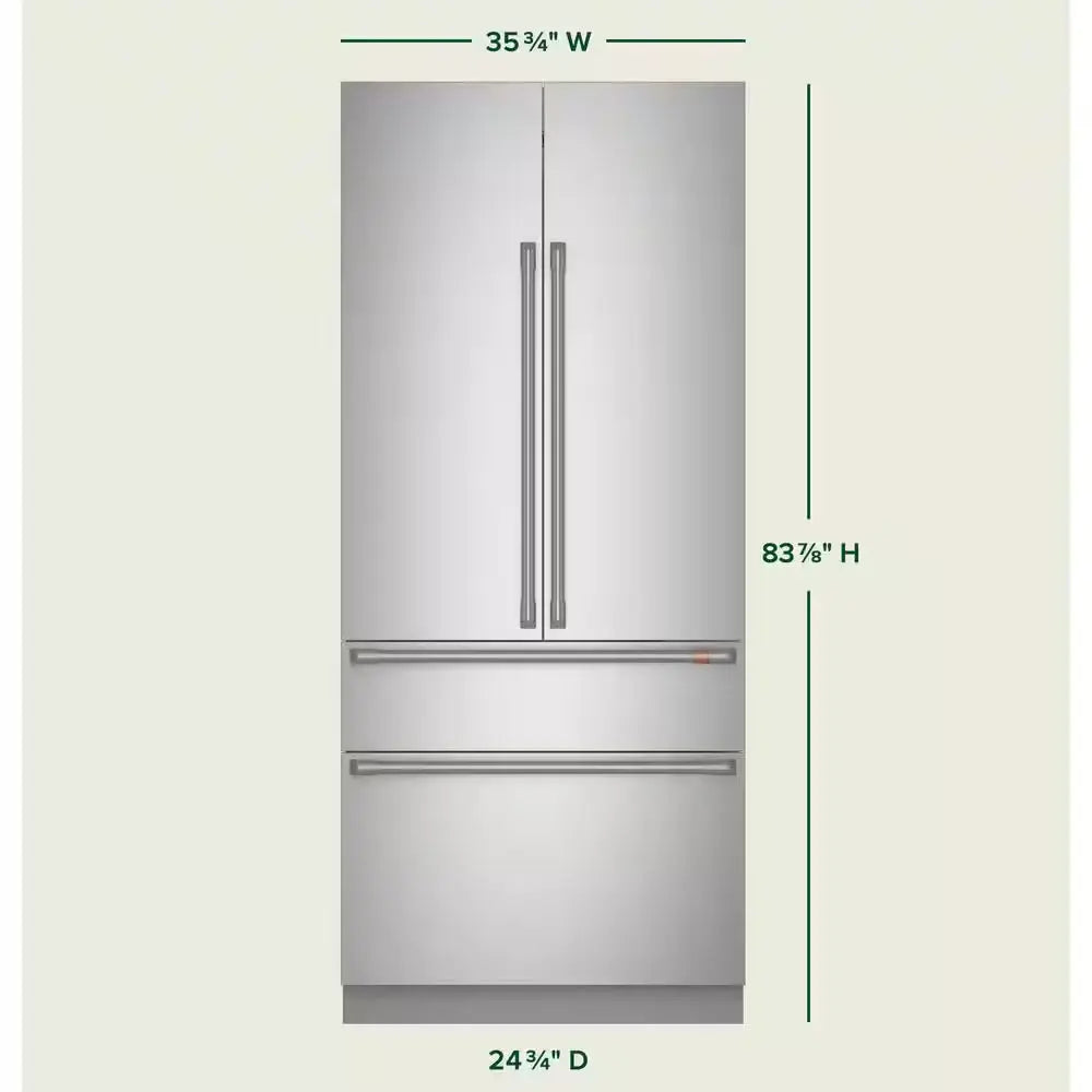 36 In. 20.1 Cu. Ft. Built-In Four Door French Door Refrigerator in Stainless Steel | Fridge.com